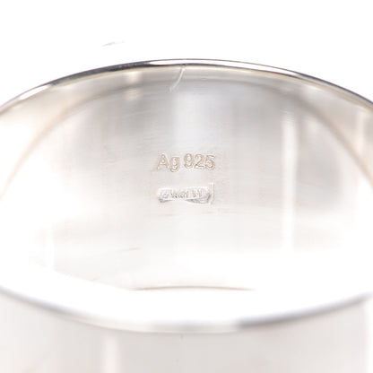 Gucci Sterling Silver 10mm Trademark Heart Wide Band Ring 56 7.5 5 of 7