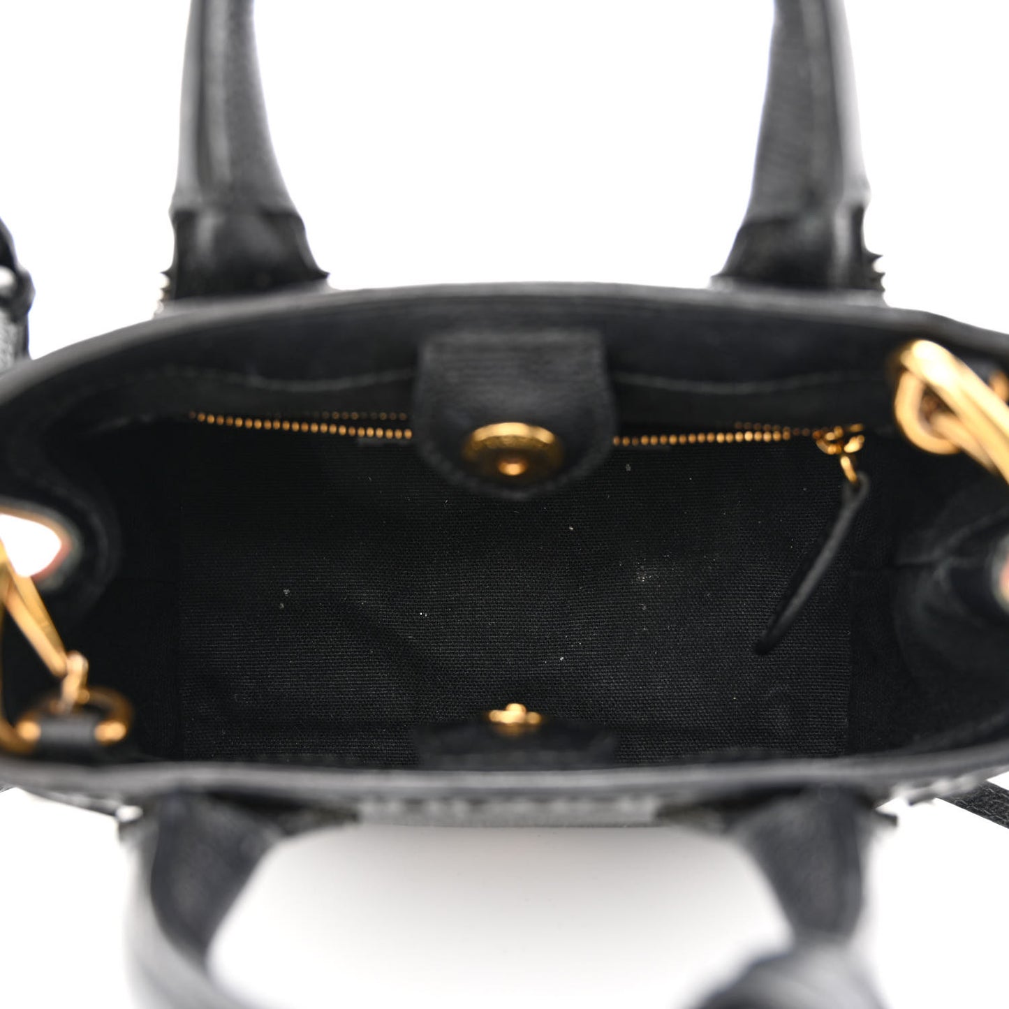 Grainy Calfskin House Check Baby Brogue Banner Tote Black