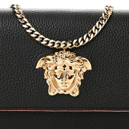 Versace Grained Calfskin Palazzo Chain Evening Bag Black Flamingo 7 of 11