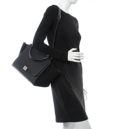 Celine Drummed Calfskin Suede Medium Trapeze Black 3 of 7