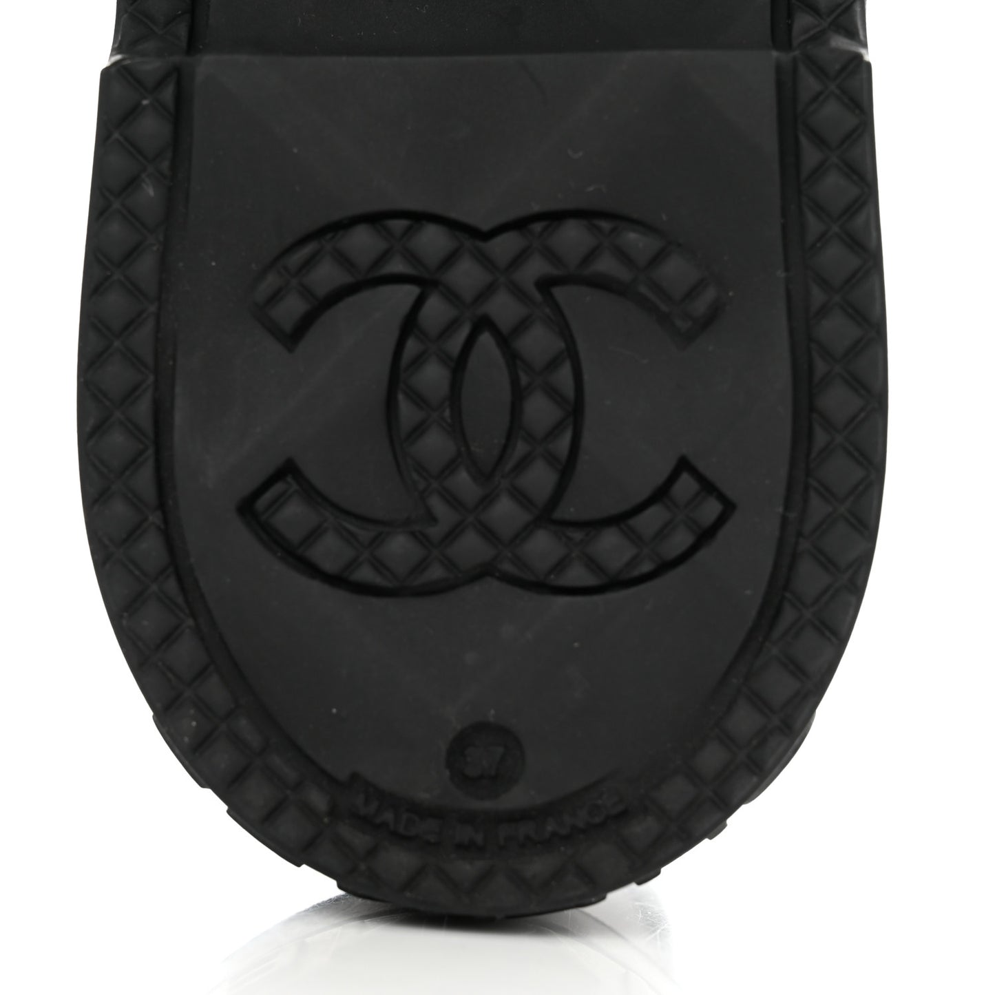 Rubber CC Print Boots 37 Black