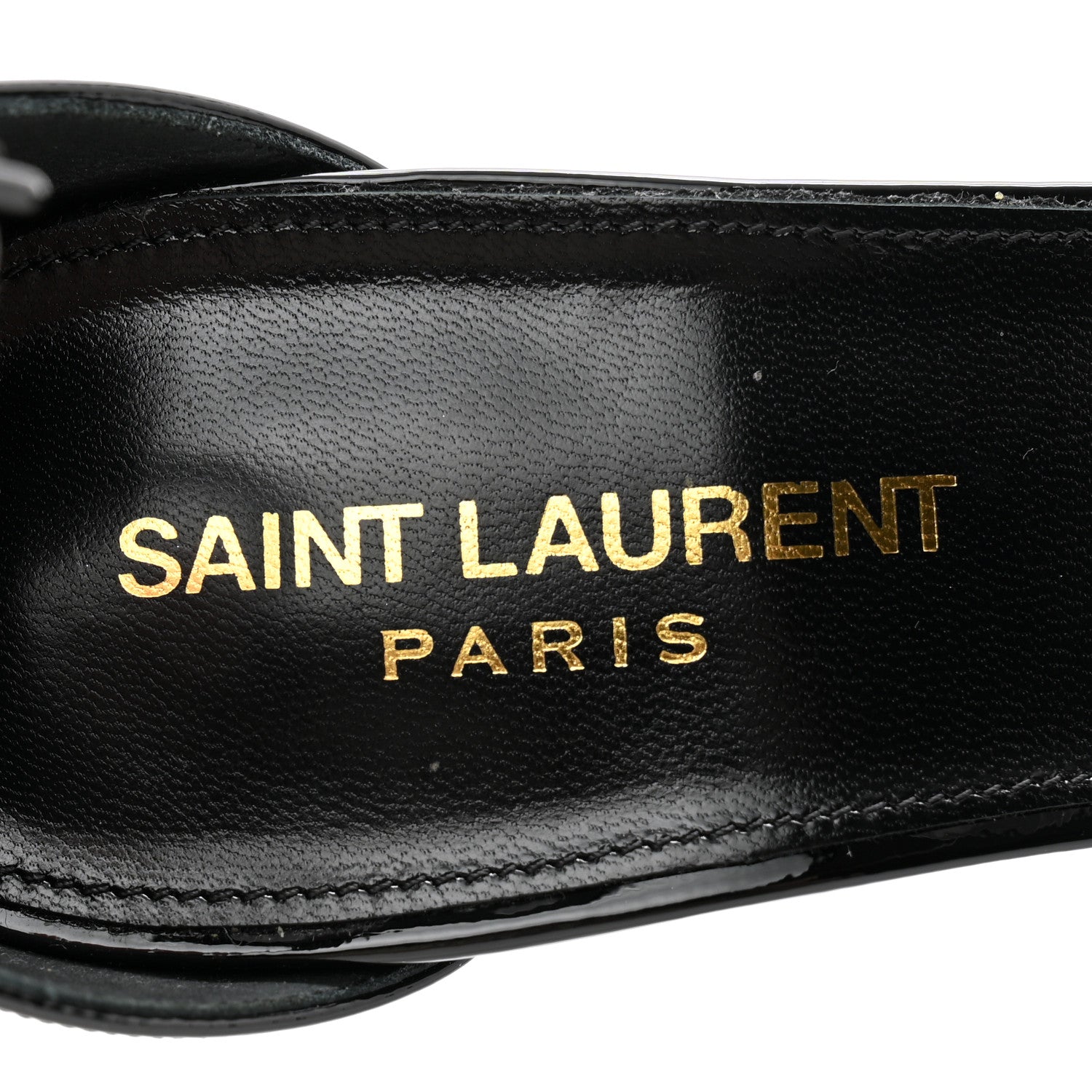 Saint Laurent Patent Calfskin Opyum 110 Sandals 38.5 Black 6 of 8