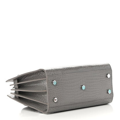 Saint Laurent Calfskin Crocodile Embossed Baby Sac De Jour Fog 4 of 14