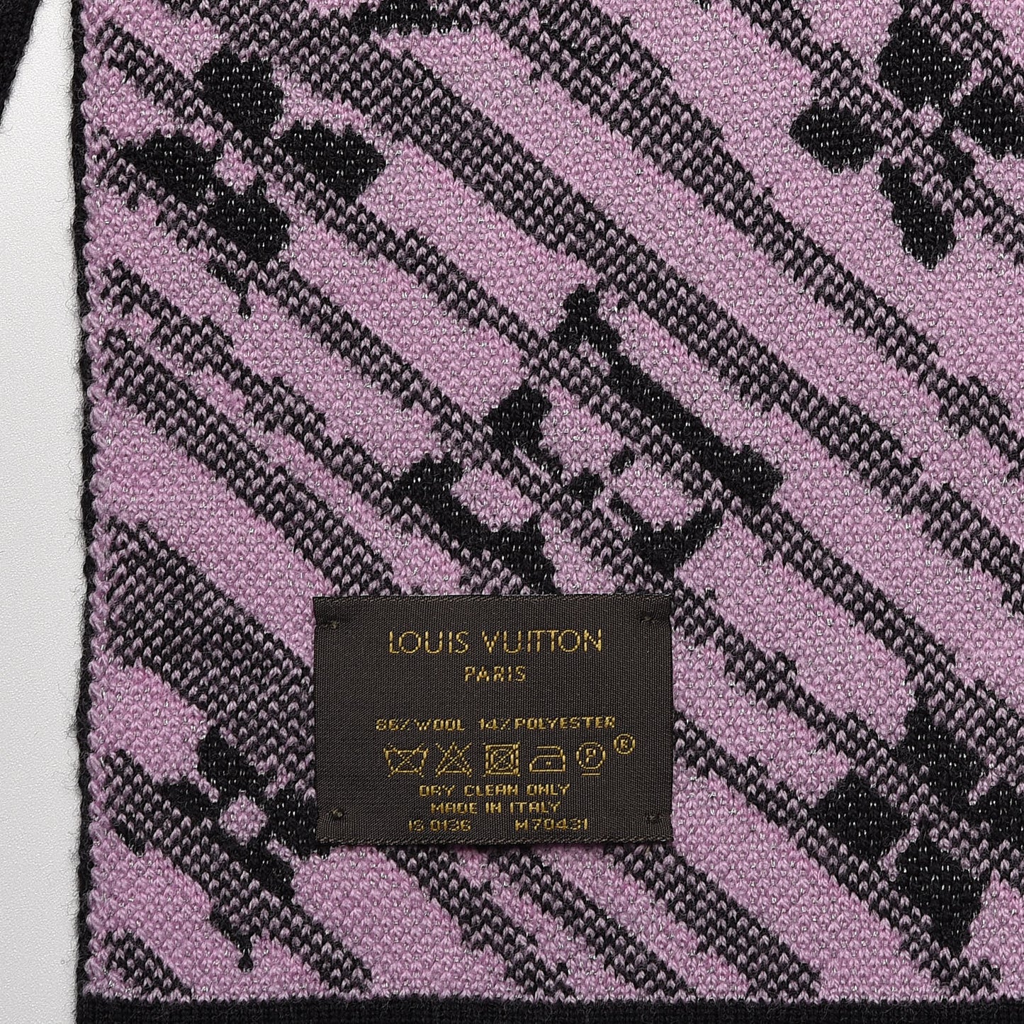 Wool Polyester Epi Storm Scarf Pink