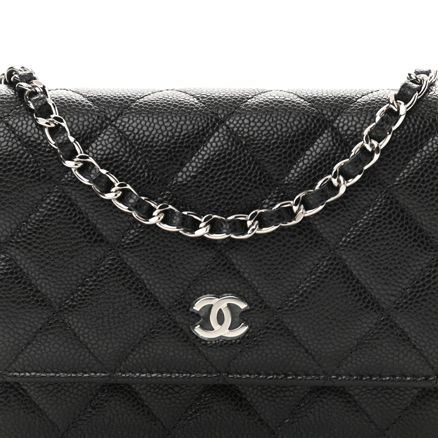 Chanel Caviar Quilted Mini Wallet On Chain WOC Black 9 of 12