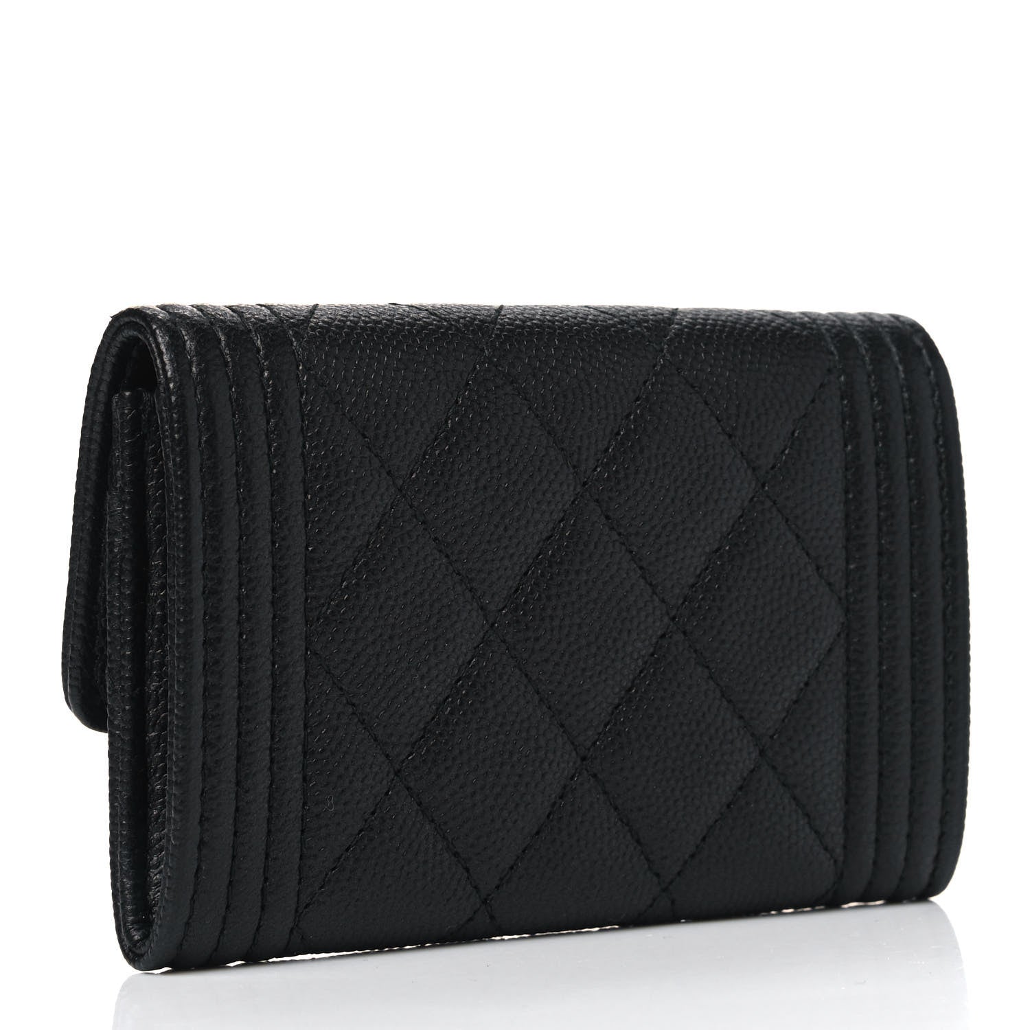 Chanel Caviar Quilted Boy Flap Card Holder So Black 2 of 4