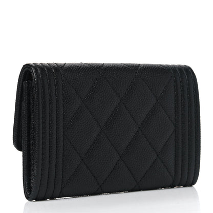 Chanel Caviar Quilted Boy Flap Card Holder So Black 2 of 4