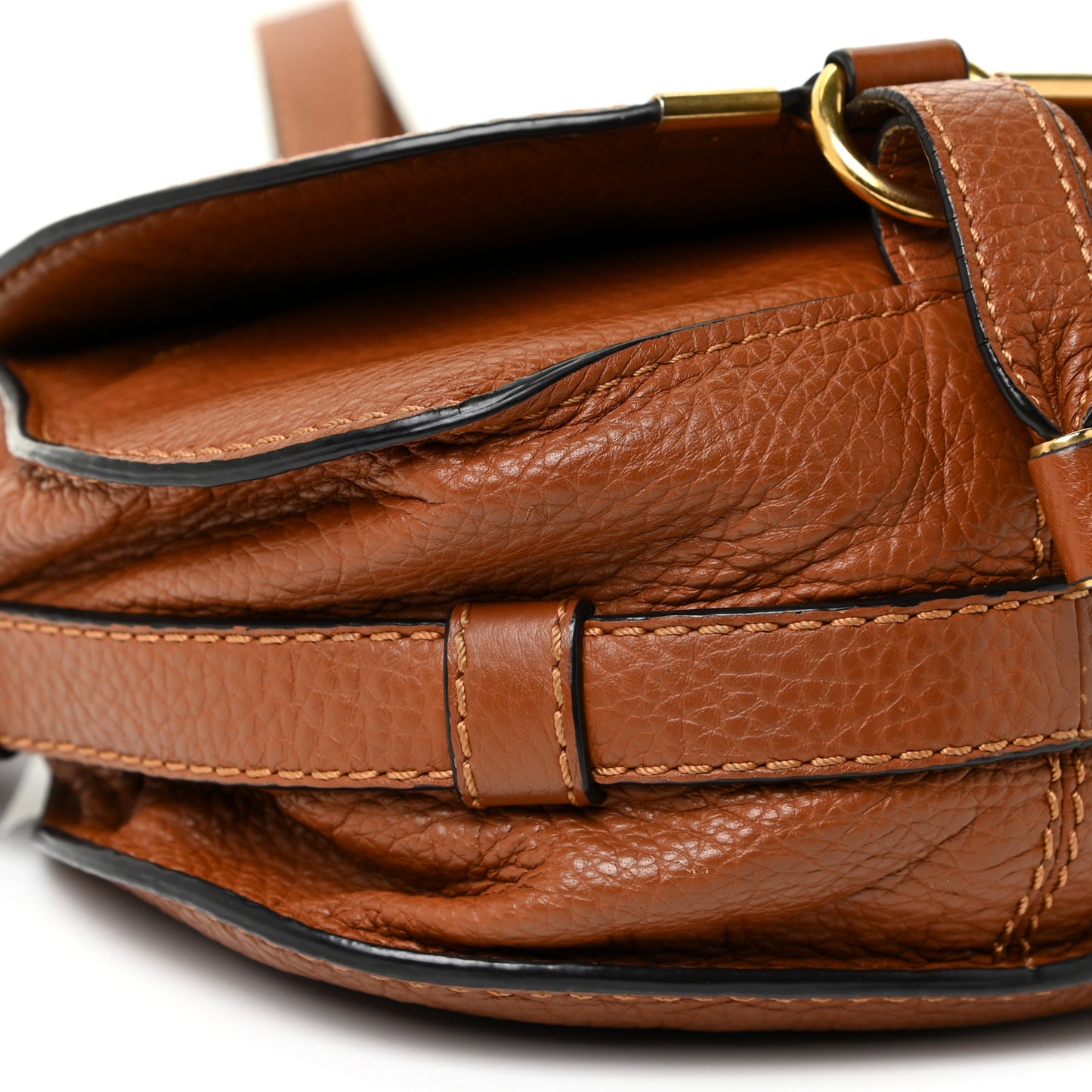 Calfskin Mini Marcie Round Crossbody Bag Tan