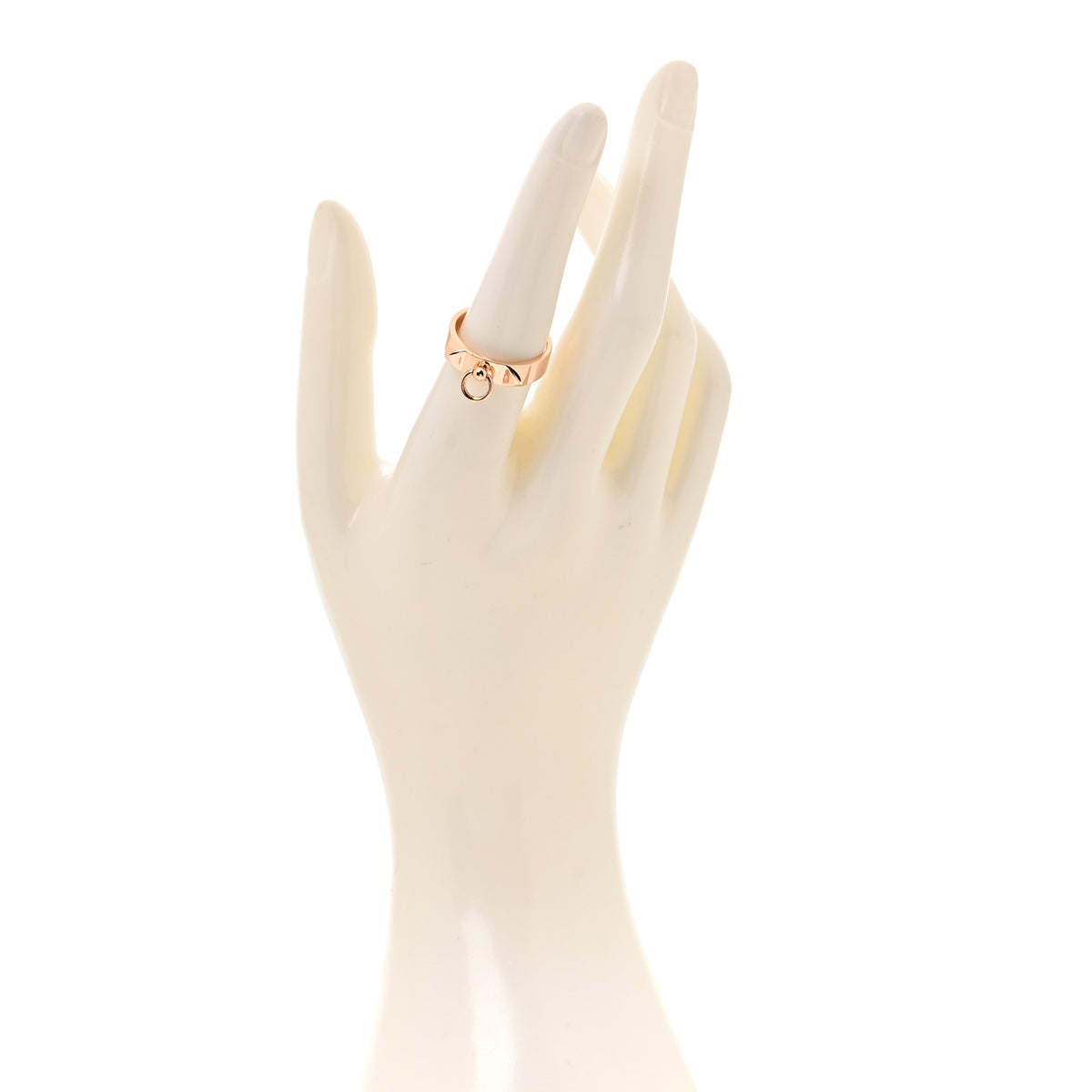 Hermes 18K Rose Gold PM Collier De Chien Ring 56 7.75 2 of 4