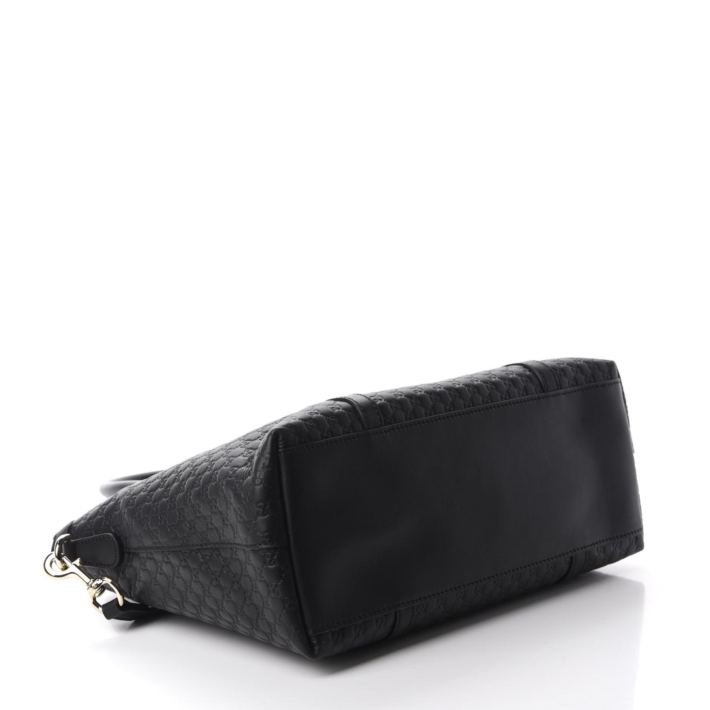 Soft Microguccissima Small Zippered Satchel Black