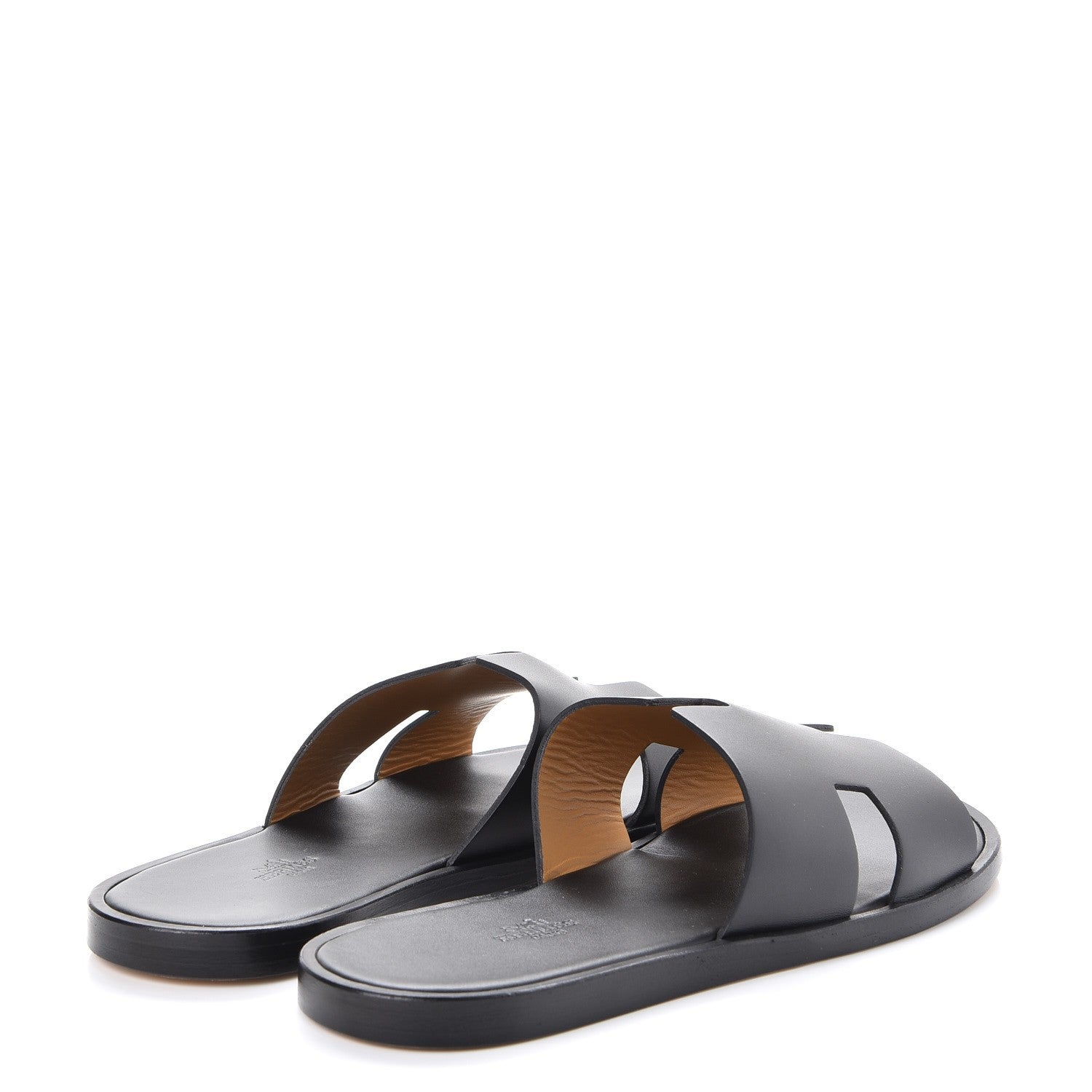 Hermes Calfskin Mens Izmir Sandals 42 Black 4 of 11