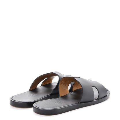 Hermes Calfskin Mens Izmir Sandals 42 Black 4 of 11