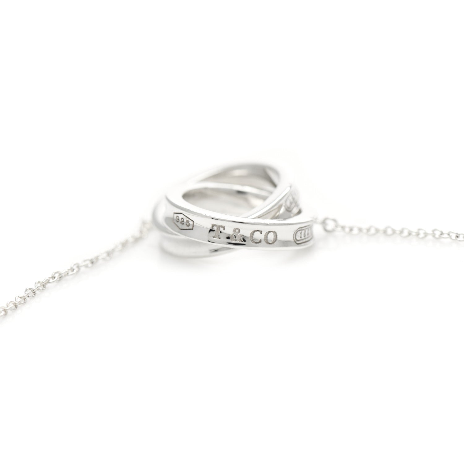 Tiffany Sterling Silver 1837 Interlocking Circles Pendant Necklace 5 of 5