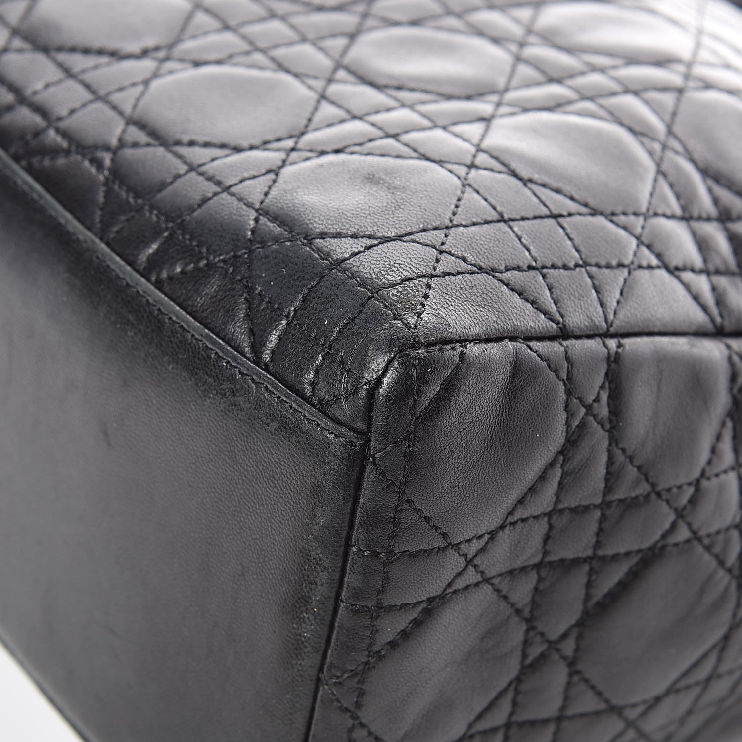 Christian Dior Lambskin Cannage Medium Lady Dior Black 10 of 21