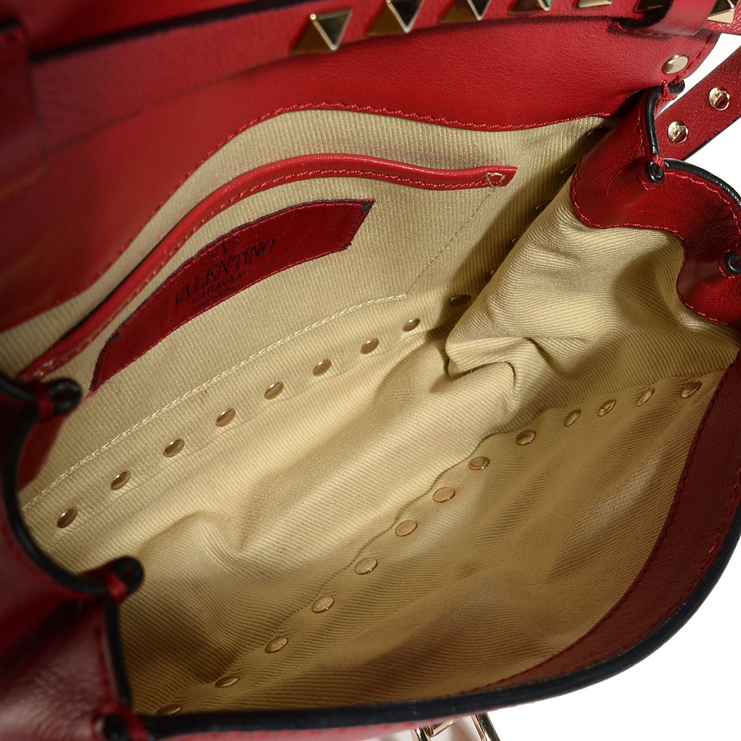 Vitello Mini Rockstud Flap Saddle Crossbody Bag Rosso Valentino