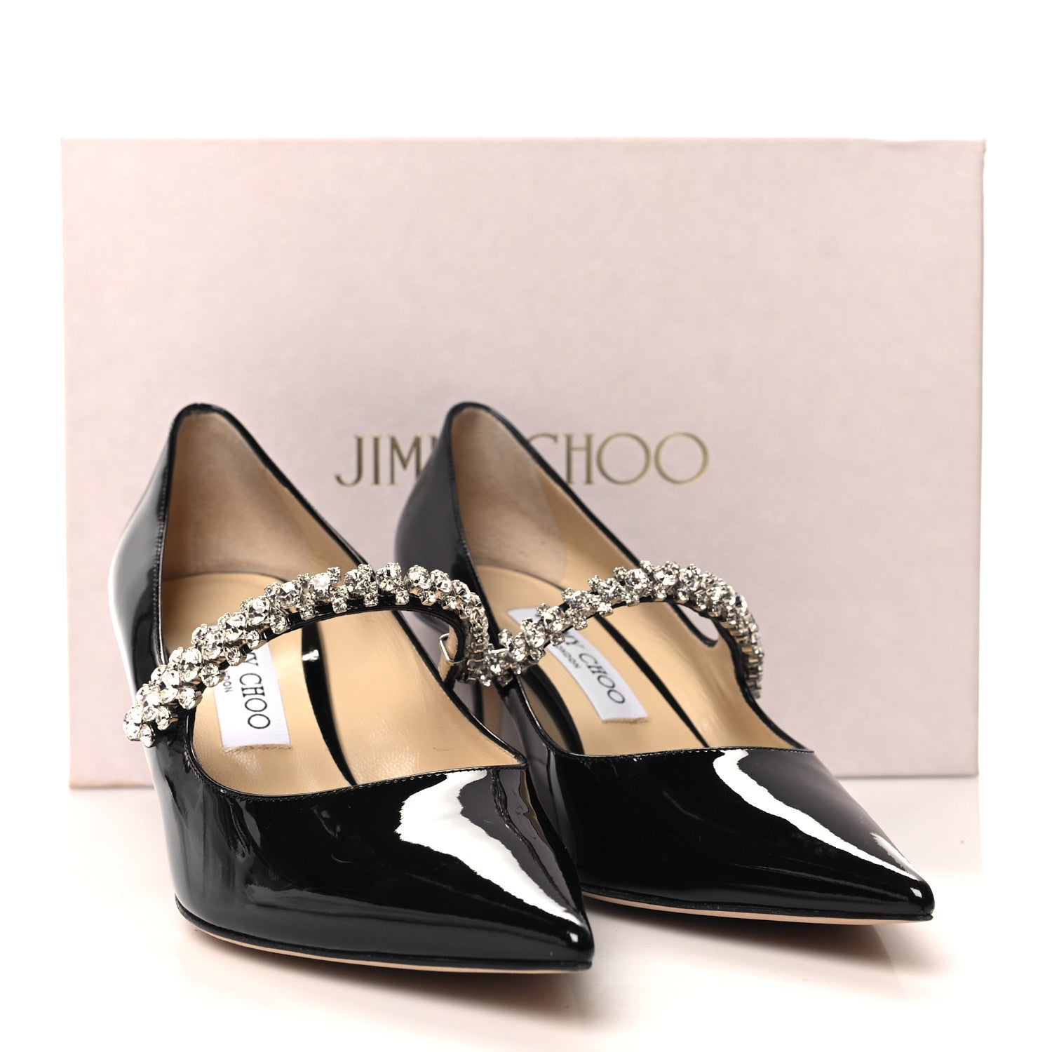 Jimmy Choo Patent Crystal Bing 65 Pumps 38.5 Black 9 of 9