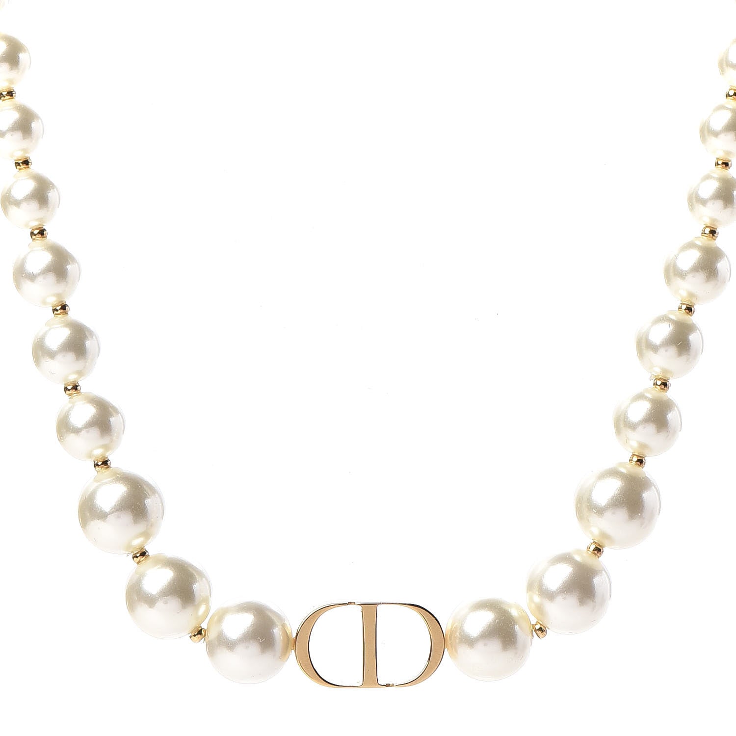 Christian Dior Pearl 30 Montaigne Choker Necklace Gold 1 of 5
