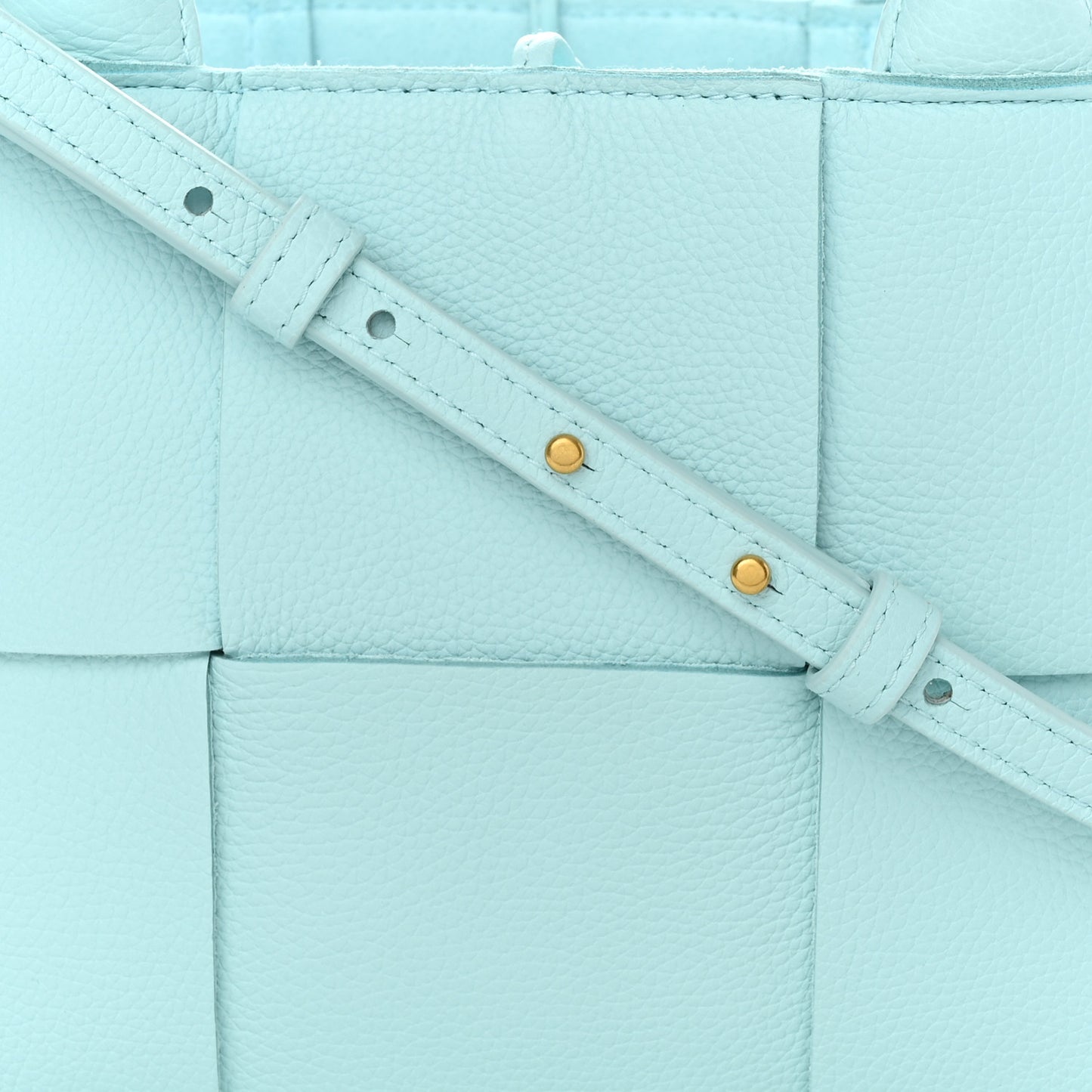 Grained Calfskin Maxi Intrecciato Mini Arco Tote Pale Blue