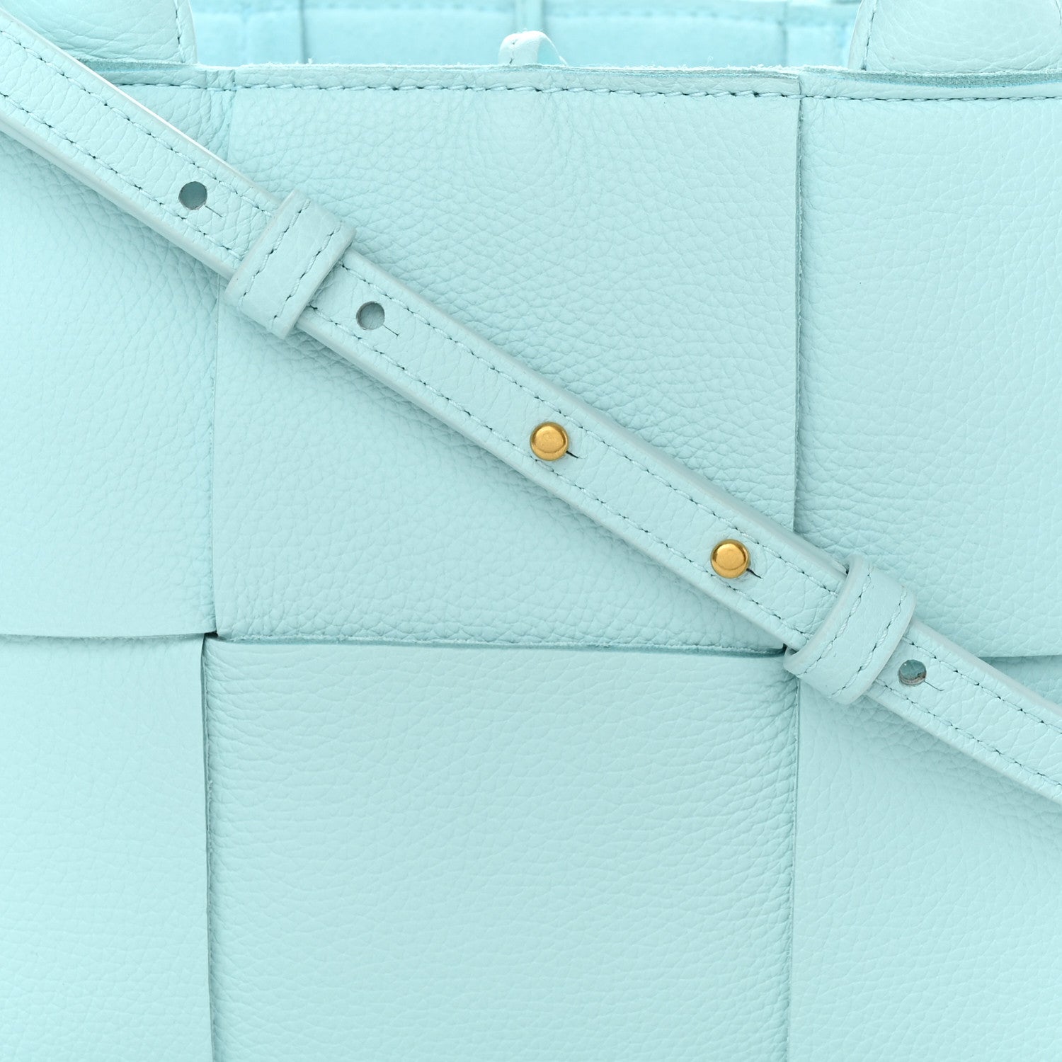 Bottega Veneta Grained Calfskin Maxi Intrecciato Mini Arco Tote Pale Blue 8 of 11