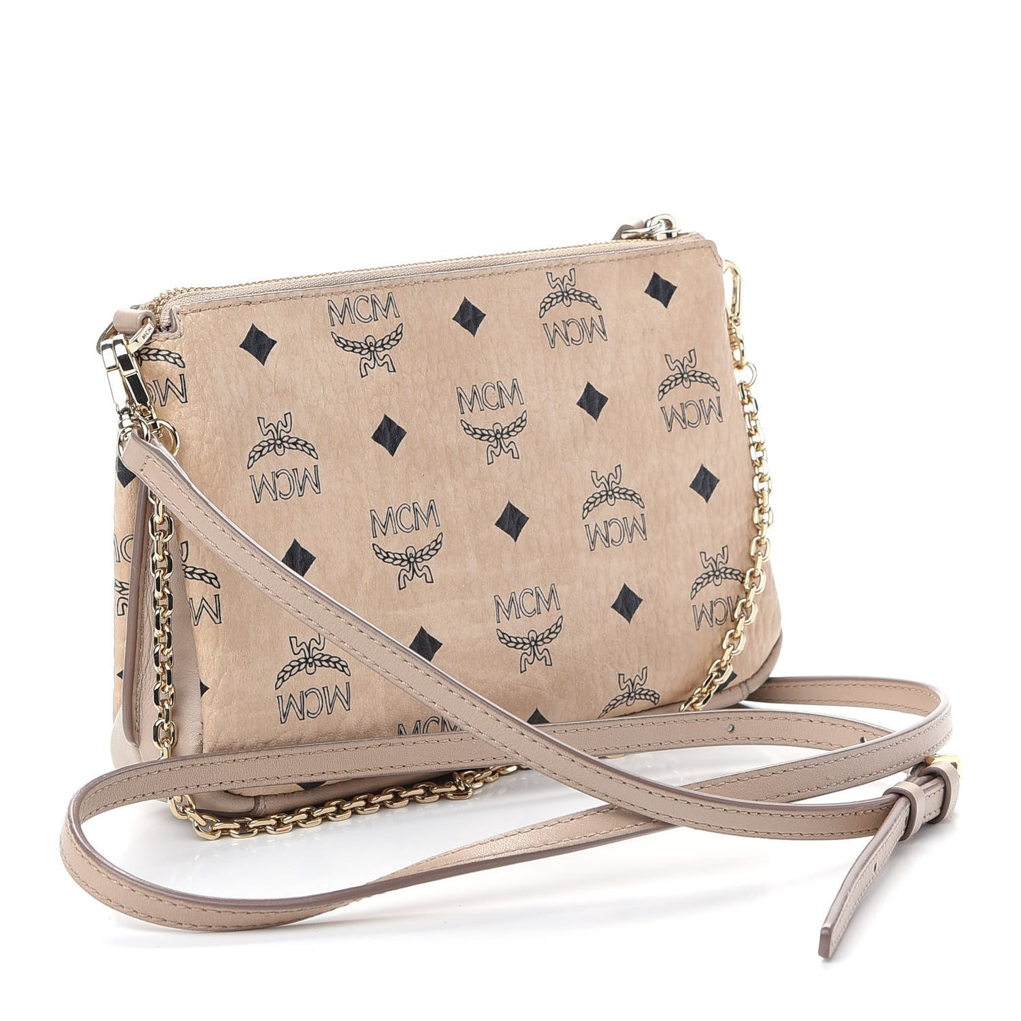 Visetos Medium Millie Chain Crossbody Bag Beige