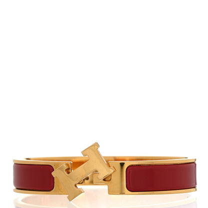 Hermes Enamel Narrow Clic Clac H Bracelet GM Rouge 4 of 6