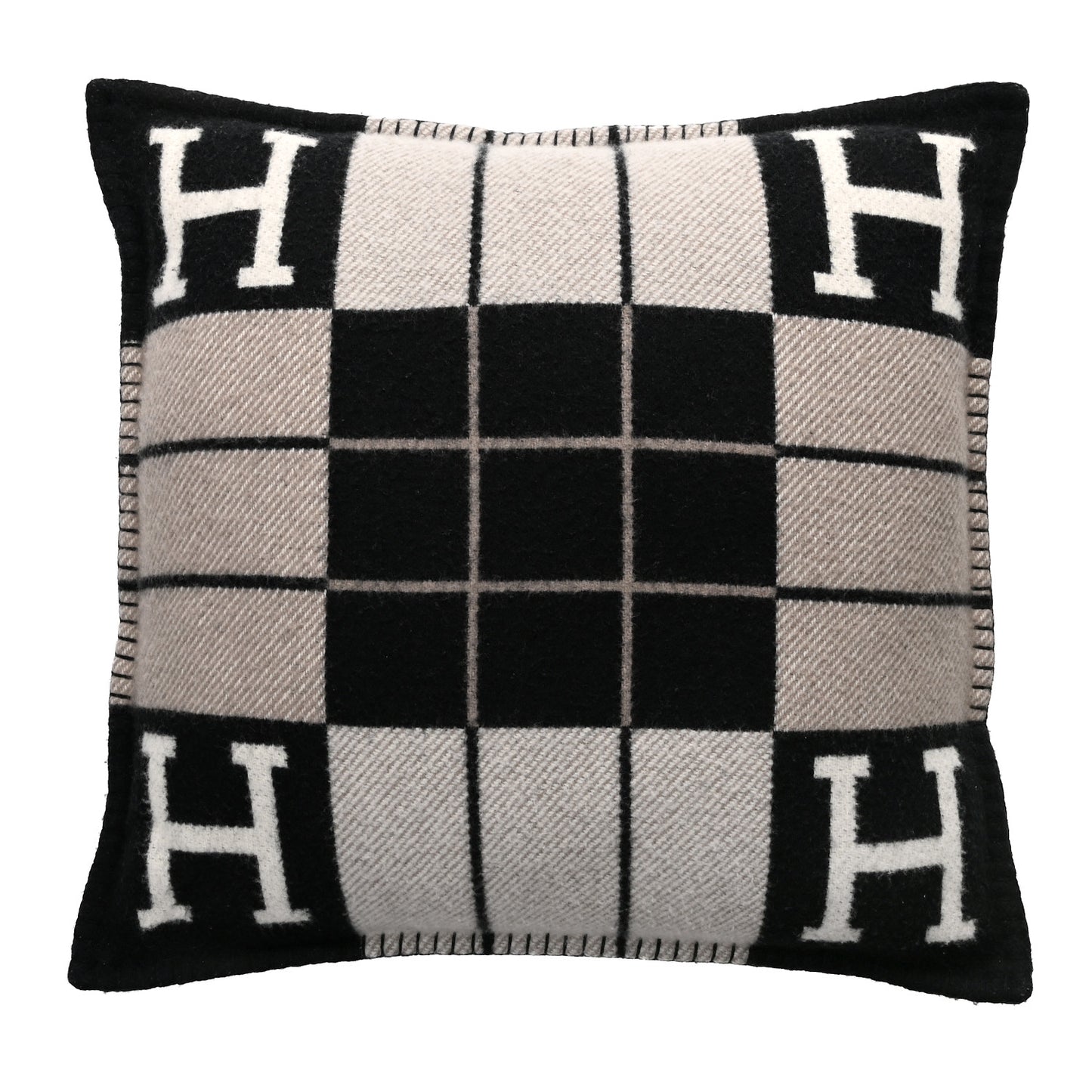 Wool Cashmere Avalon III Pillow PM Ecru Black