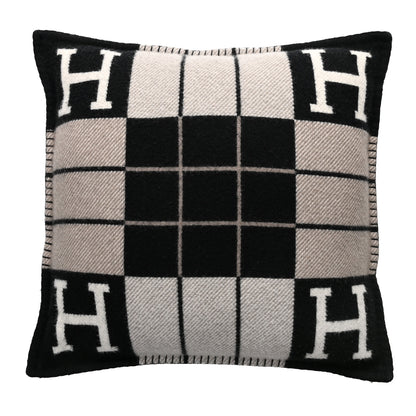 Hermes Wool Cashmere Avalon III Pillow PM Ecru Black 1 of 3
