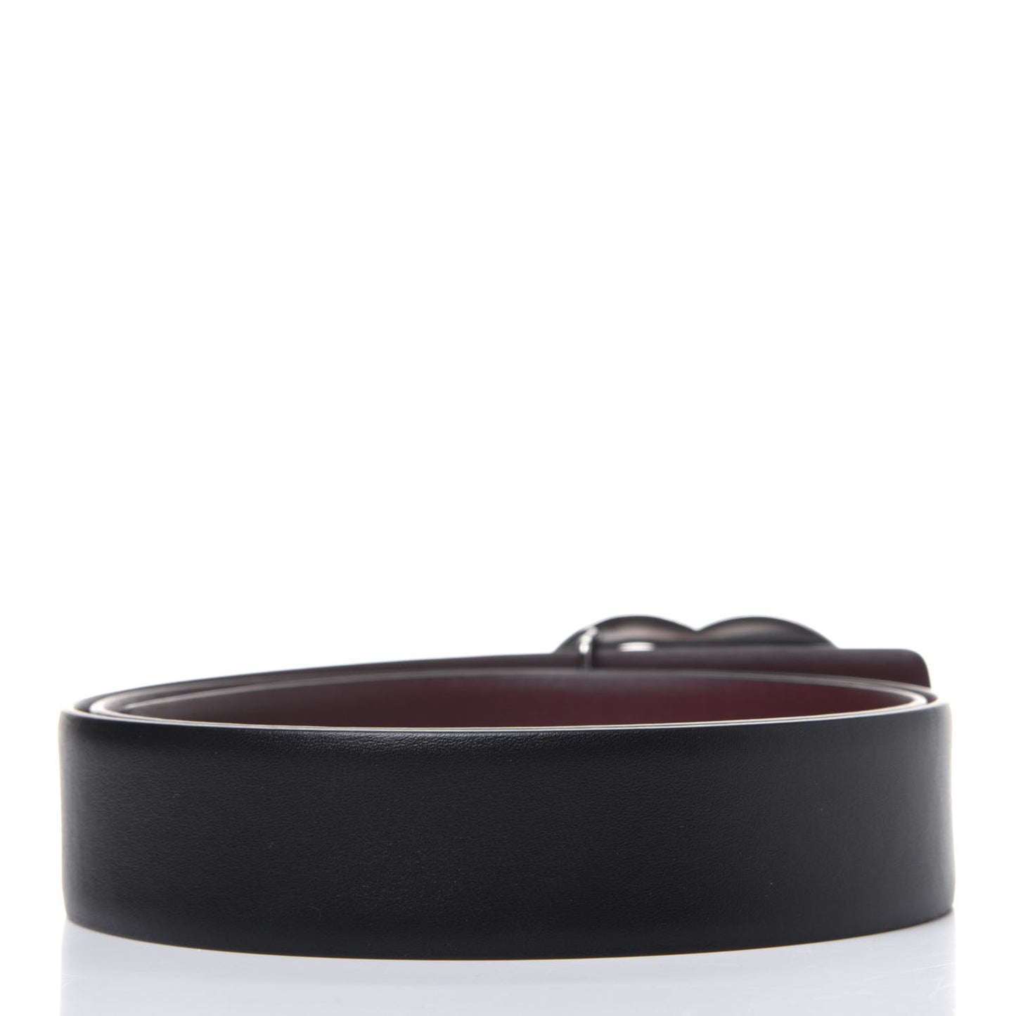 Calfskin CC Reversible Belt 80 32 Black Burgundy