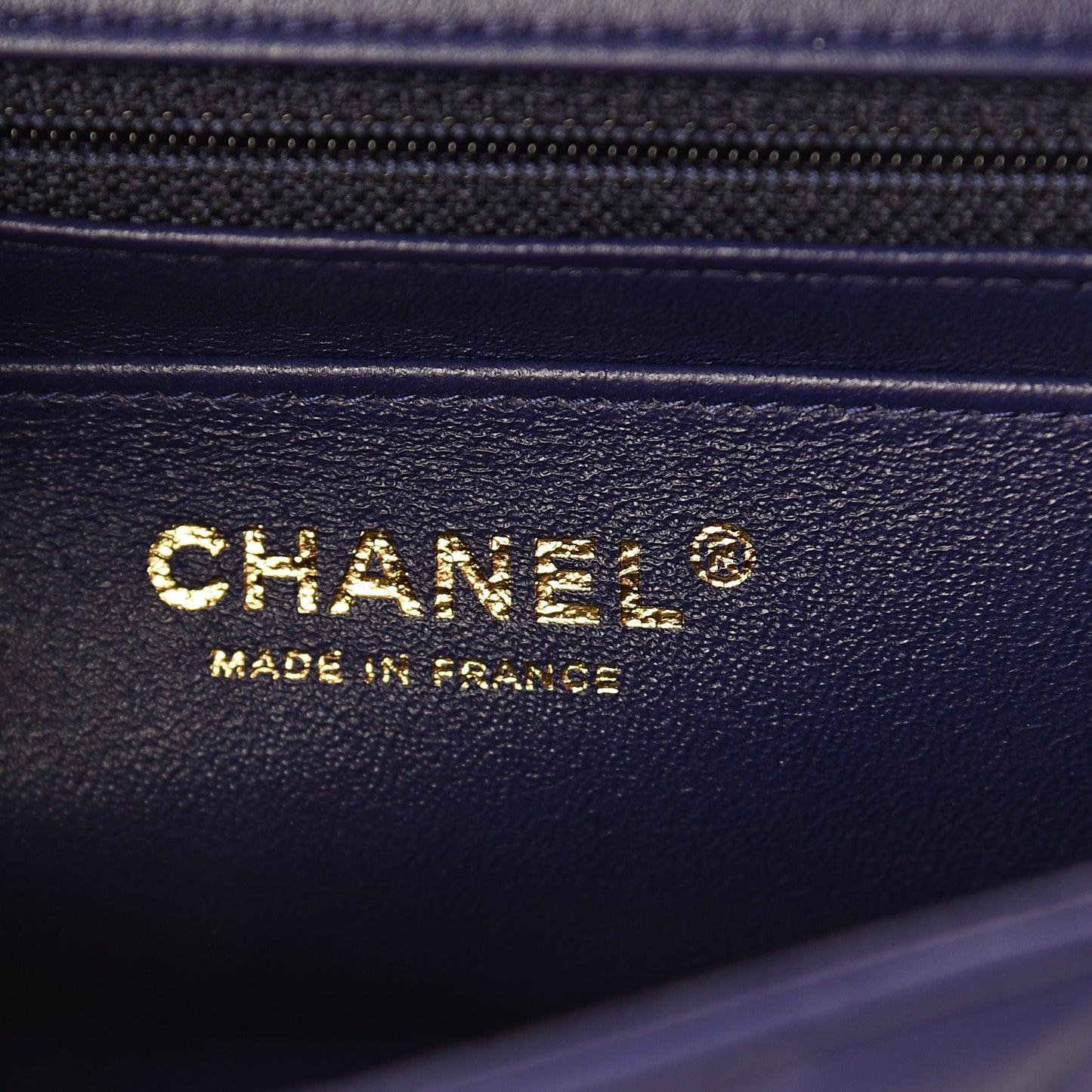 Lambskin Chevron Quilted Mini Rectangular Flap Blue