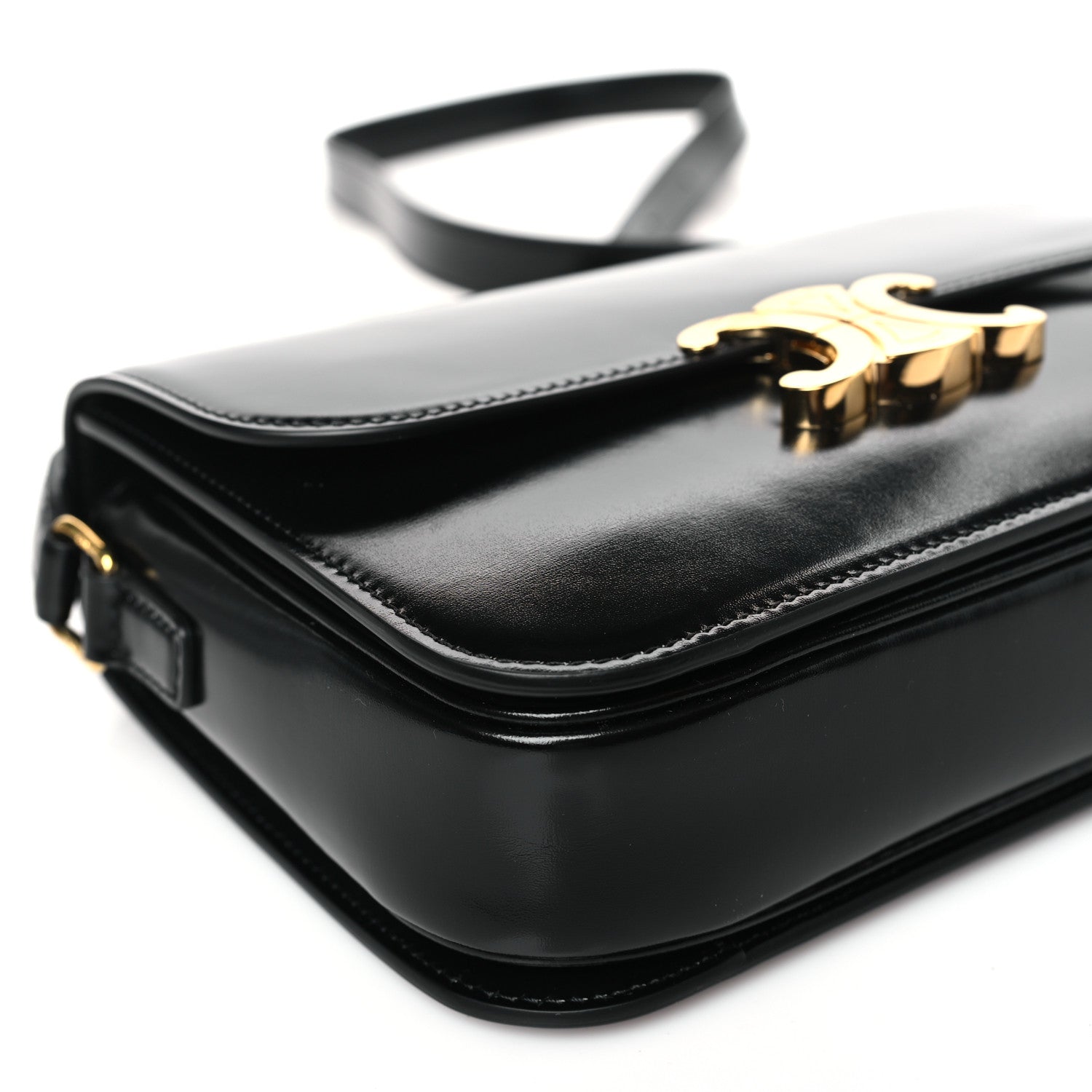 Celine Shiny Calfskin Medium Triomphe Black 8 of 9