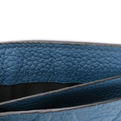 Salvatore Ferragamo Calfskin Embossed Logo Card Case Blue 7 of 9