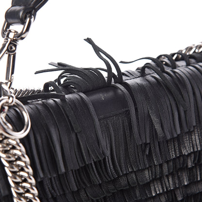 Fendi Vitello Century Opaco Monster Eyes Fringe Studded Kan I Shoulder Bag Black 10 of 11