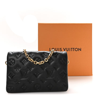 Louis Vuitton Lambskin Embossed Monogram Pochette Coussin Black 10 of 10
