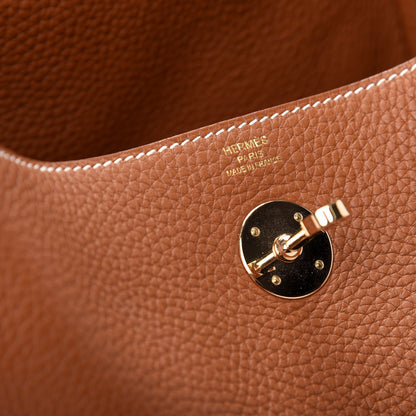 Hermes Taurillon Clemence Lindy 26 Gold 8 of 9