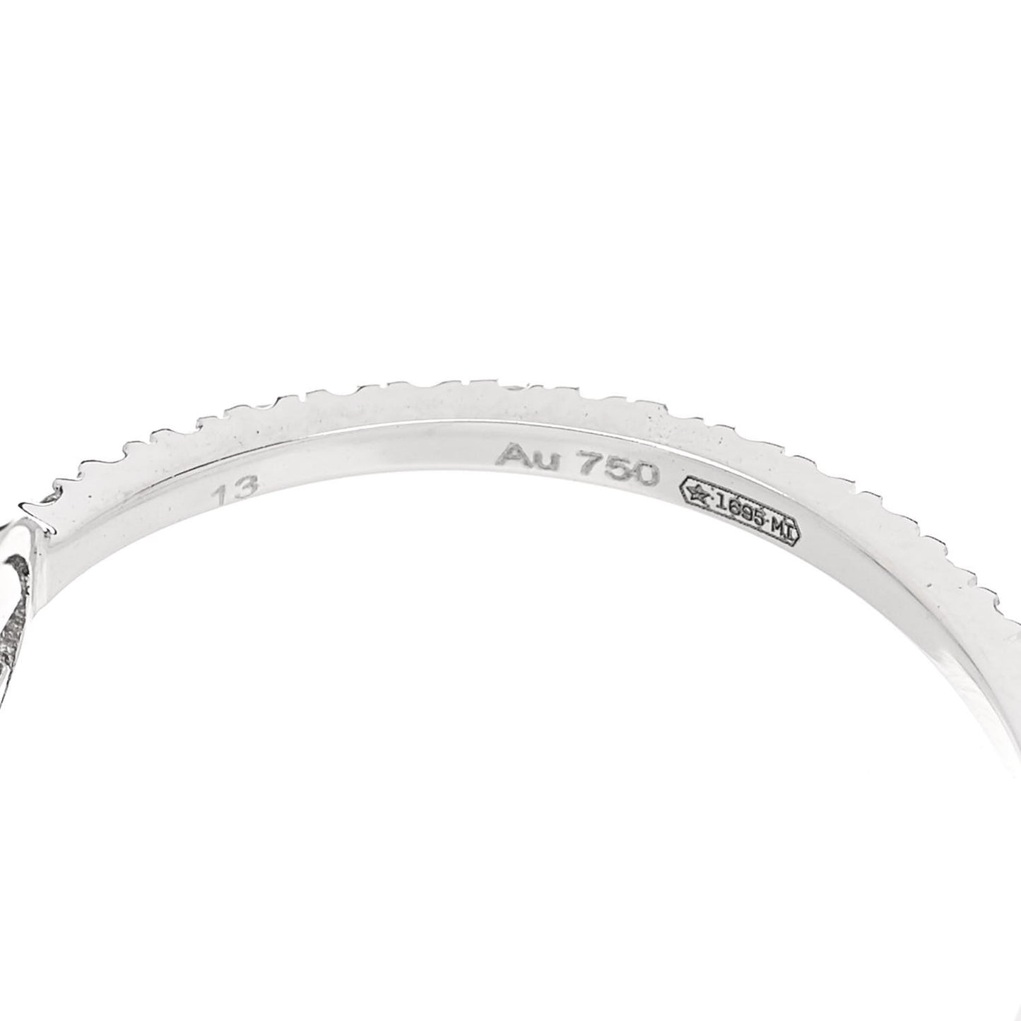 18K White Gold Diamond Interlocking G Ring 53 6.25