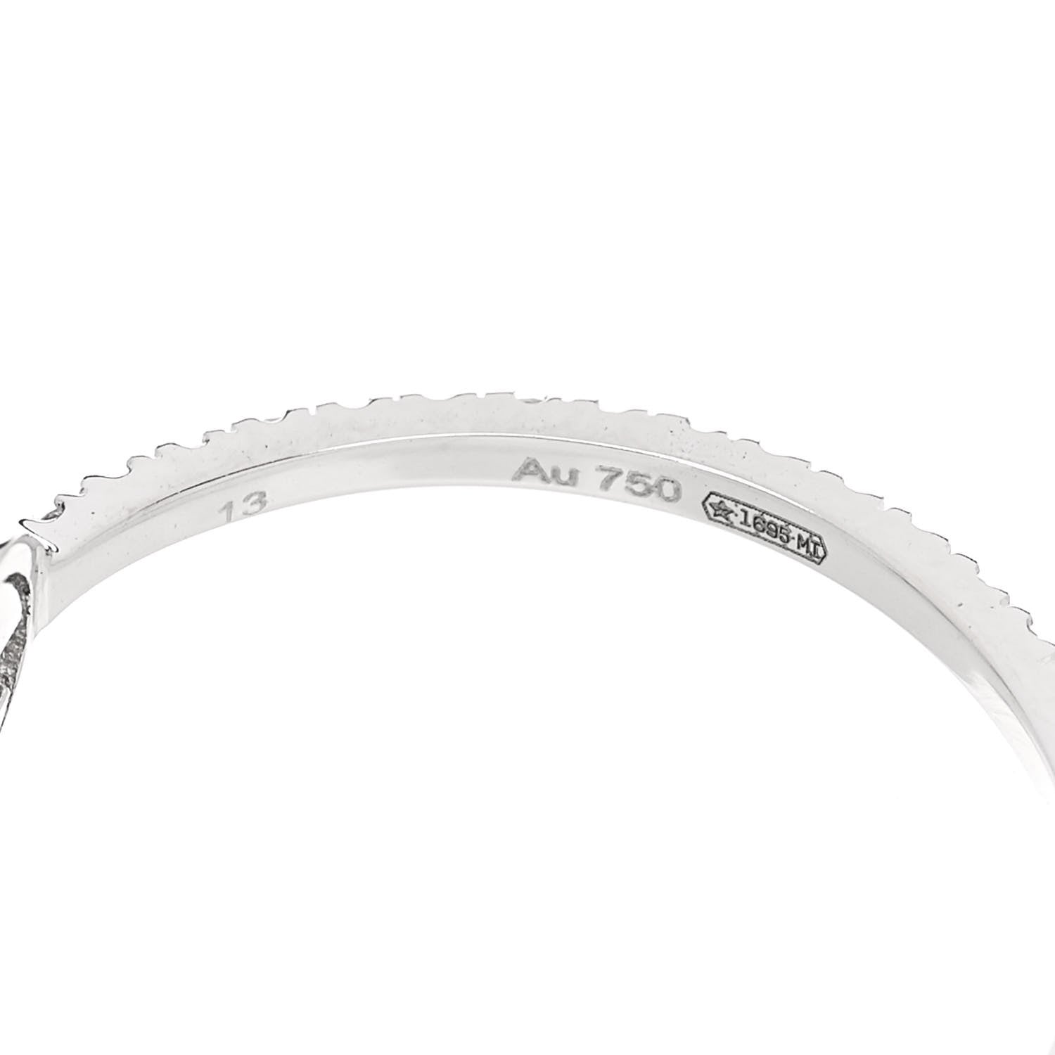 Gucci 18K White Gold Diamond Interlocking G Ring 53 6.25 4 of 6