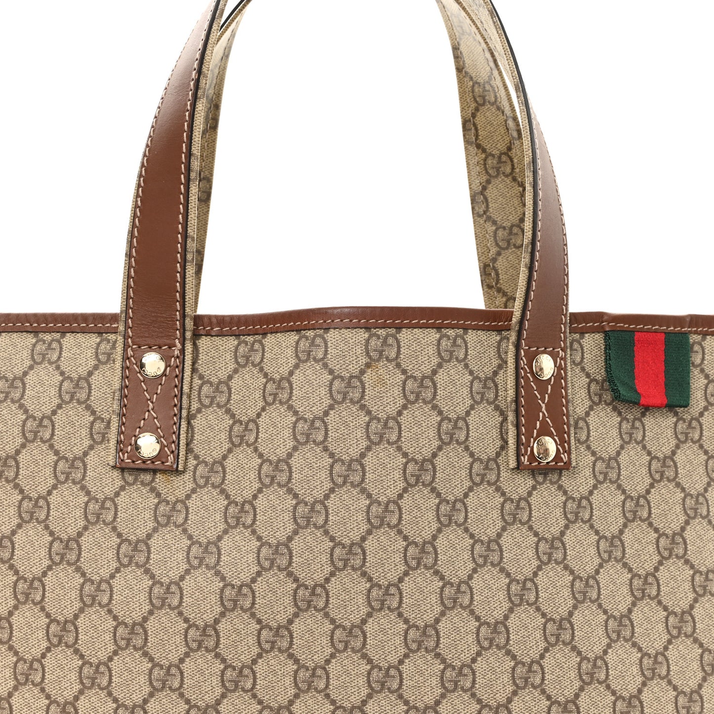 GG Plus Monogram Medium Signature Web Loop Tote Light Brown
