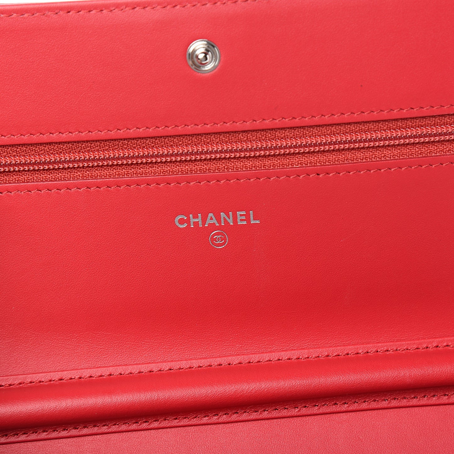 Patent Calfskin Quilted Boy Wallet On Chain WOC Red