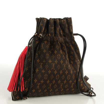 Louis Vuitton Monogram Canvas Pleated Explorer Bag MM 3 of 8