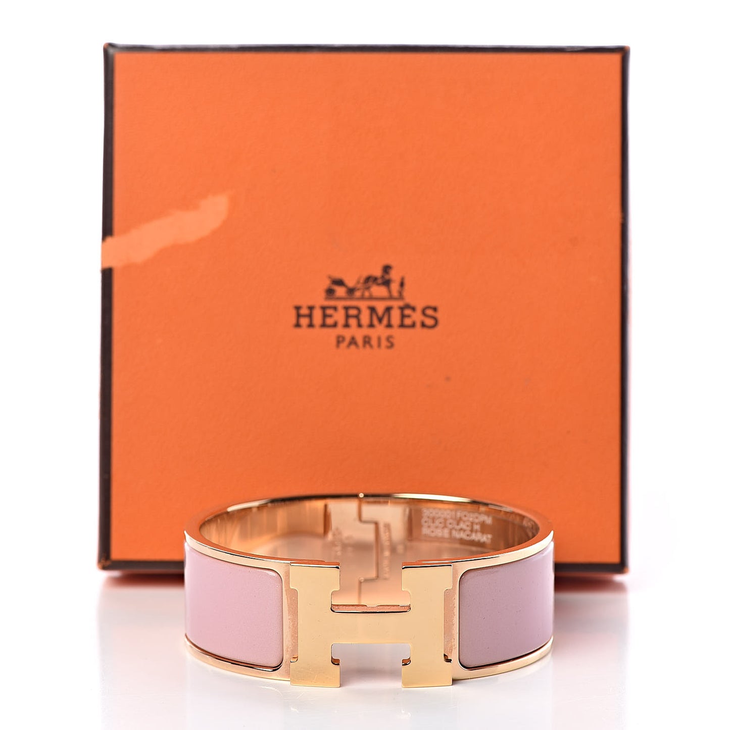 Enamel Wide Clic Clac H Bracelet PM Rose Nacarat