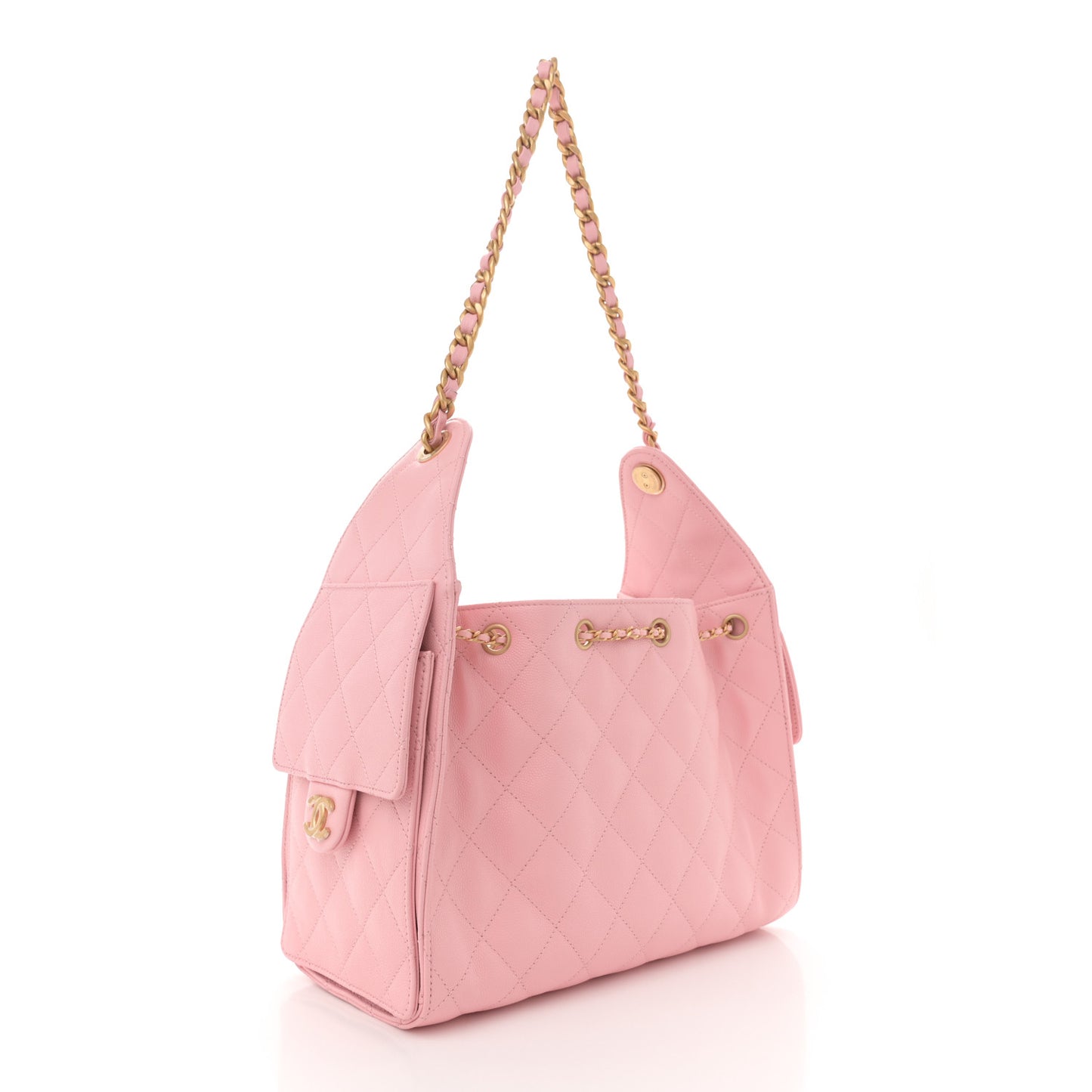Caviar Quilted Small Chanel 25 Handbag Light Pink