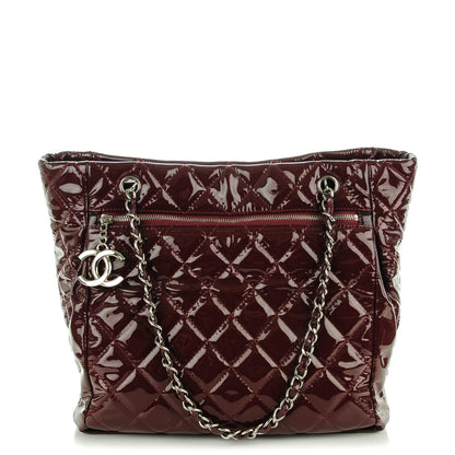 Chanel Patent Quilted Large Chic and Glitter Tote Dark Red 1 of 7