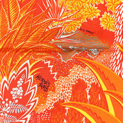 Hermes Silk Mountain Zebra Scarf 90 Orange Soleil Rose 3 of 5