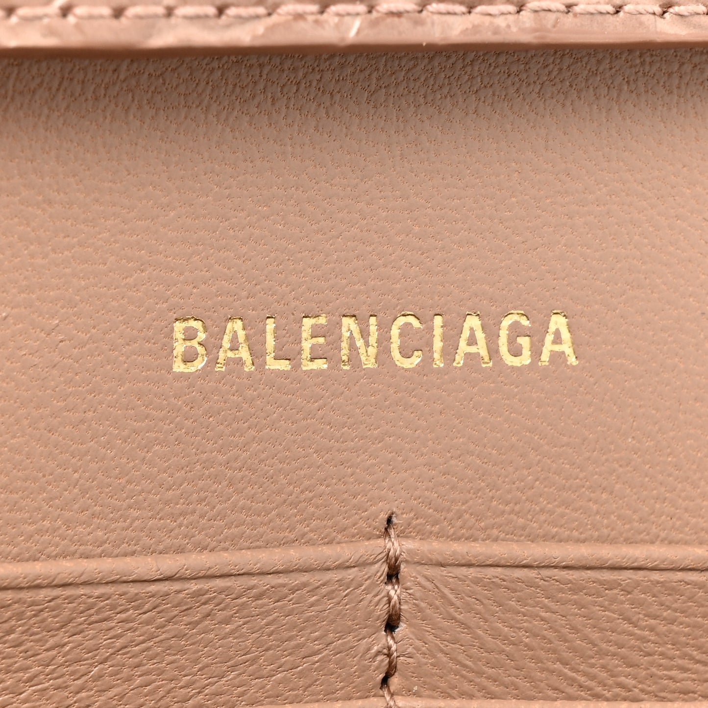 Shiny Calfskin Crocodile Embossed Hourglass Chain Bag Nude Beige