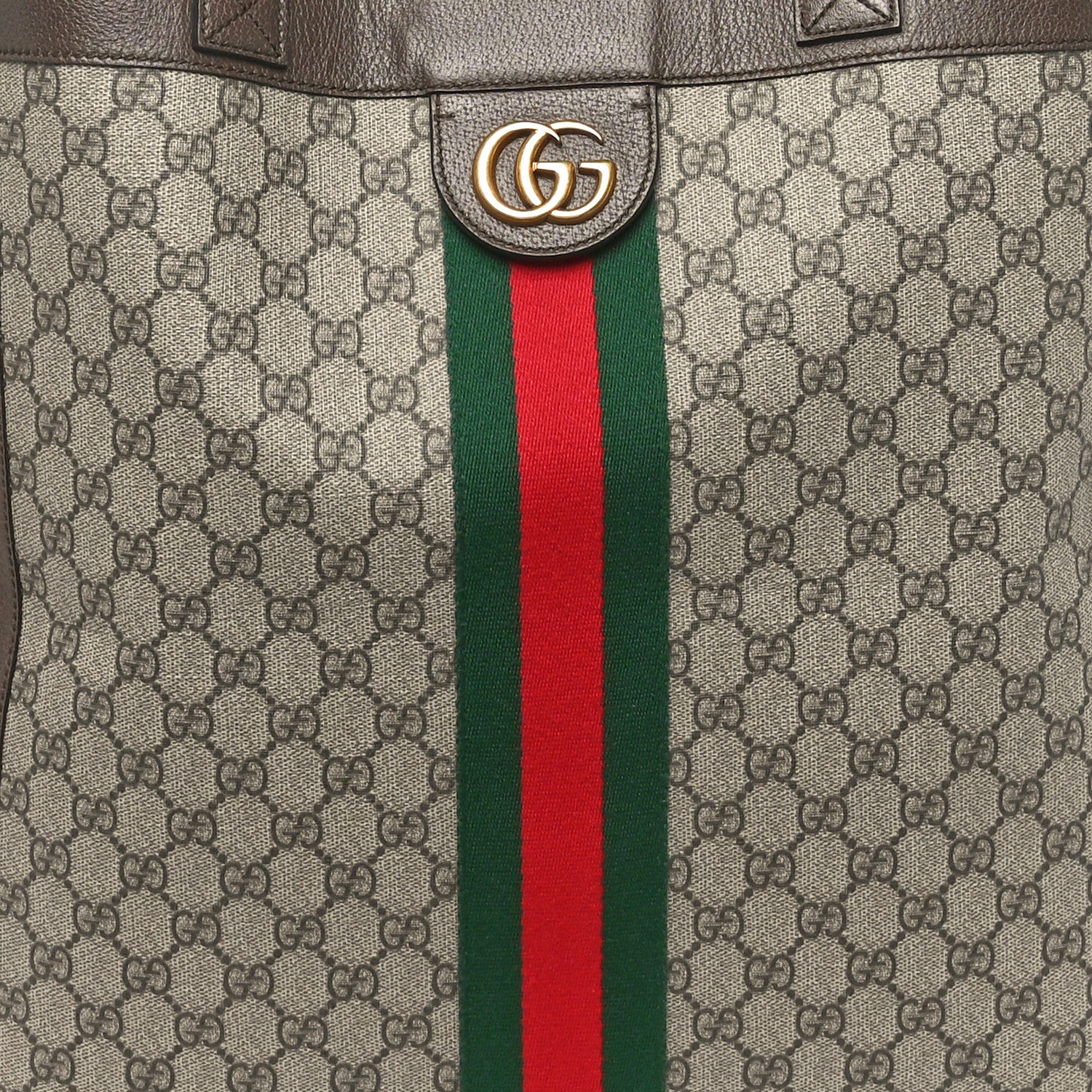 Gucci GG Supreme Monogram Web Large Ophidia Vertical Shopping Tote Brown 9 of 11