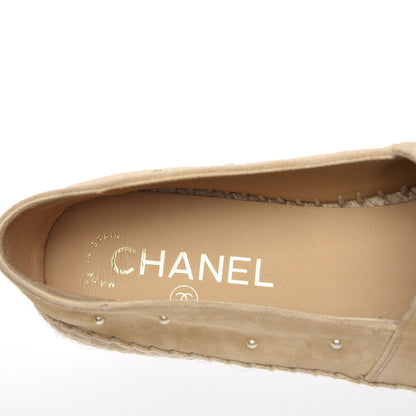 Chanel Suede Pearl CC Espadrilles 39 Beige 7 of 10