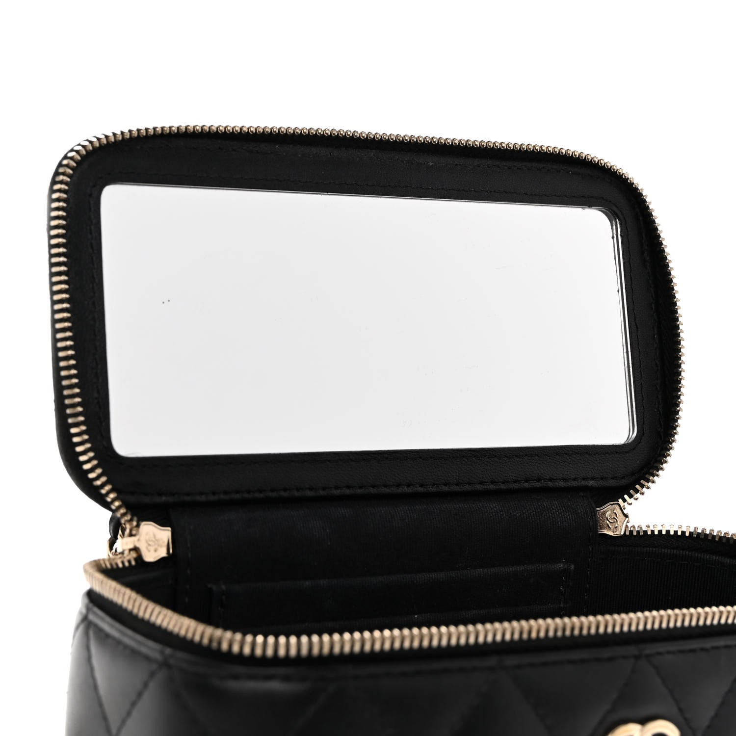 Chanel Lambskin Quilted Small Top Handle Vanity Case With Chain Black 5 of 11