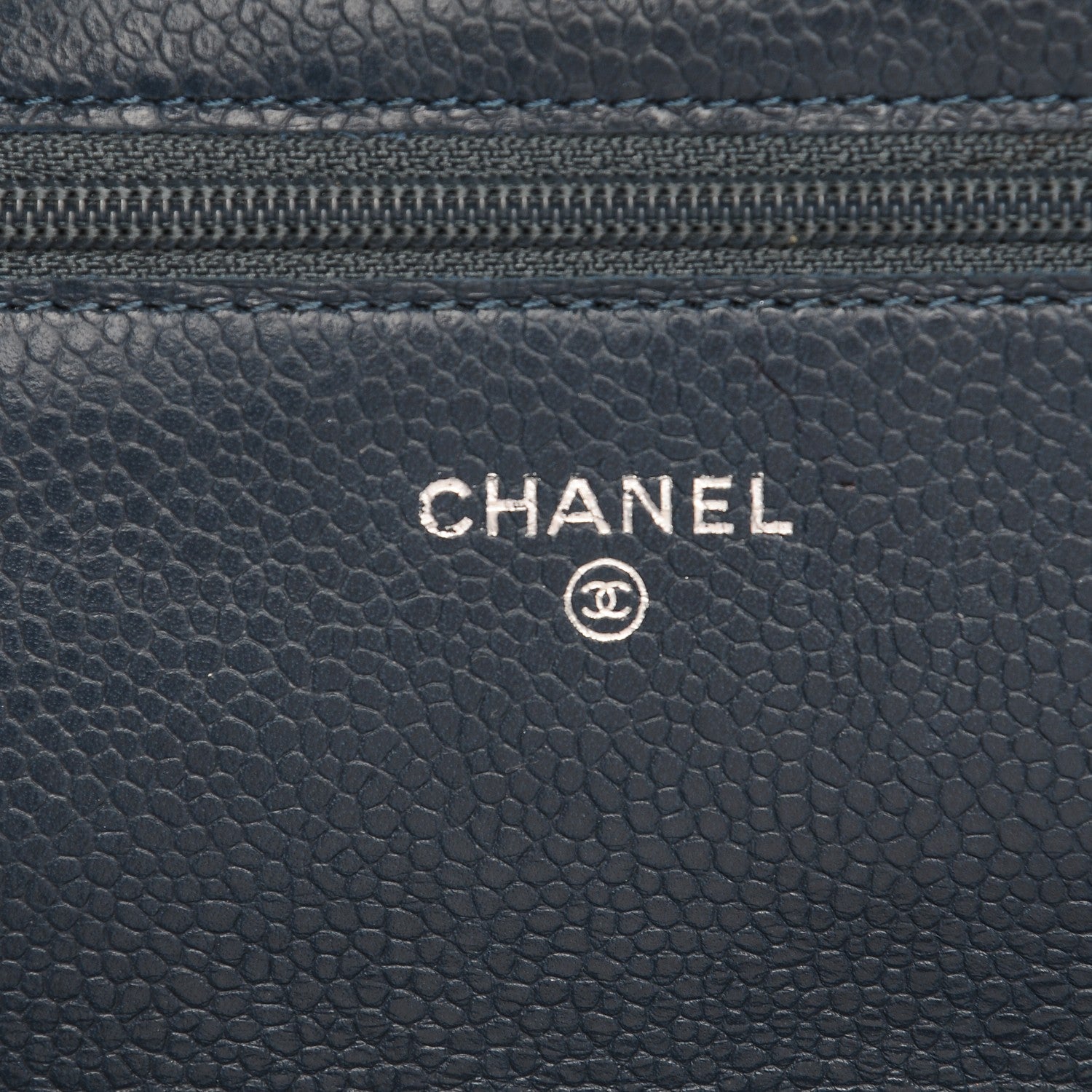 Chanel Caviar Timeless CC Wallet On Chain WOC Navy Blue 6 of 8