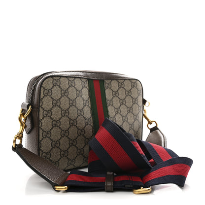 Gucci GG Supreme Monogram Textured Dollar Calfskin Web Ophidia Small Crossbody Bag Beige Ebony New Acero 3 of 10