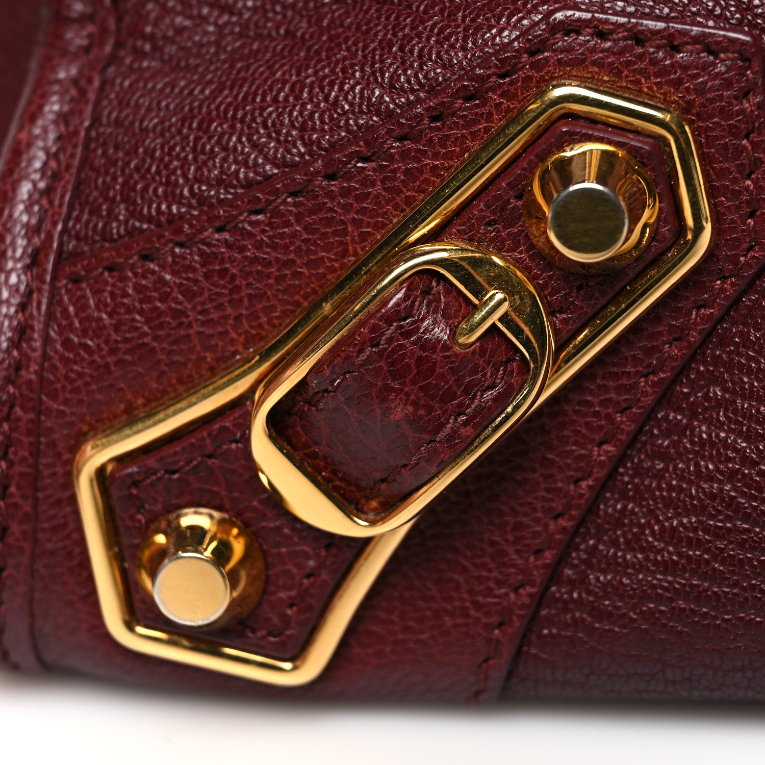 Balenciaga Chevre Gold Metallic Edge Hardware Mini City Bordeaux 14 of 14